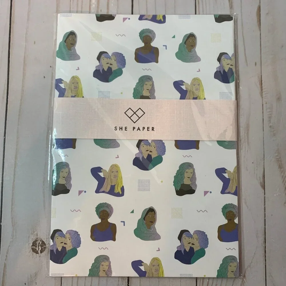 She Paper Millennial Dream Squad Luxury Gift Wrap 2 Sheets 19.5x27 Brooklyn Made